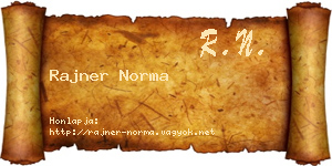 Rajner Norma névjegykártya